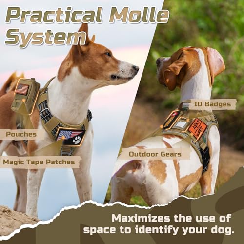Tactical Dog Harness for Large (Brown camo / Large)
