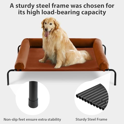 Large Elevated Cooling Cot (Caramel / 54.0"L x 34.0"W x 8.0"Th)