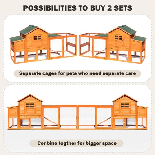 Wooden Chicken Coop 4 (79.1"L x 23.6"W x 40.6"H)