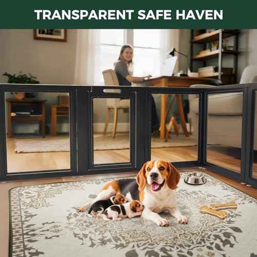 AuraSpace Acrylic Dog Playpen with Fence (Black / 35"H)