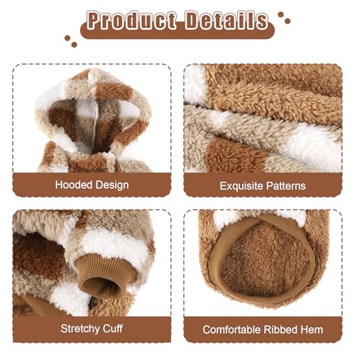 Dog Sweaters for Small Dogs (Medium (Chest 16.1in) / Brown plaid)