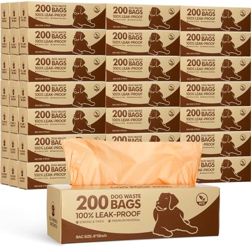 20 Rolls 4000 Ct Dog Poop Bags Leak Proof (1 Count (Pack of 20) / Orange)