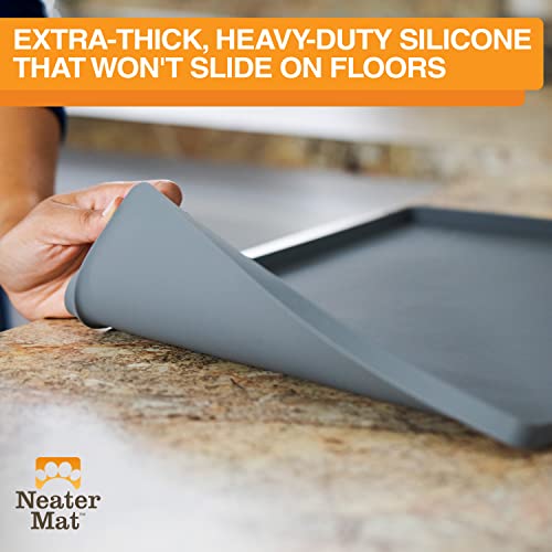 Neater Mat Pet Mats for Food and Water (24"L x 16"W / Gunmetal)
