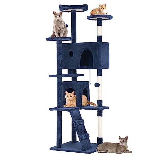70" Cat Tree Tower (70in / Navy Blue)