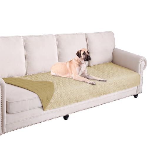 Waterproof Dog Bed Cover Pet Blanket for Furniture Bed Couch Sofa Reversible (40x90 Inch (Pack of 1) / Beige+taupe)