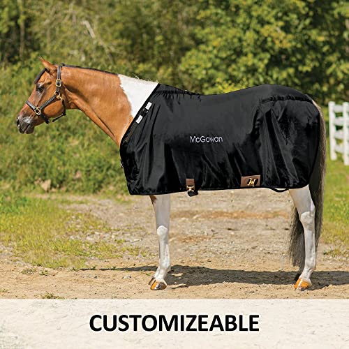 Dura Nylon Horse Stable Sheet (Horse Size 78 / V-Free |Closed Front | Legstrap with Tail / Black)