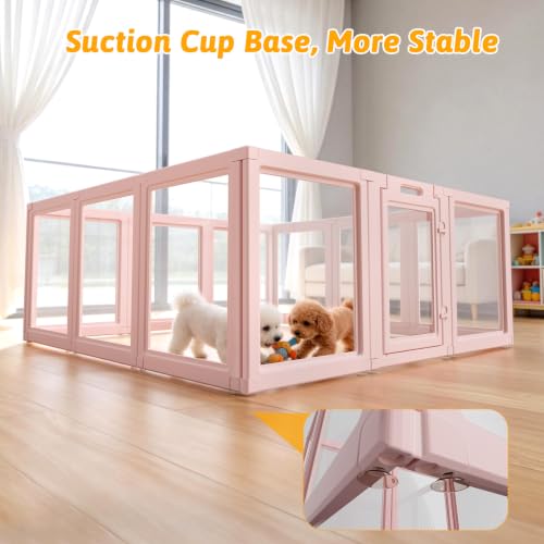 Acrylic Dog Playpen Indoor (Skin Pink / 23.6"H)