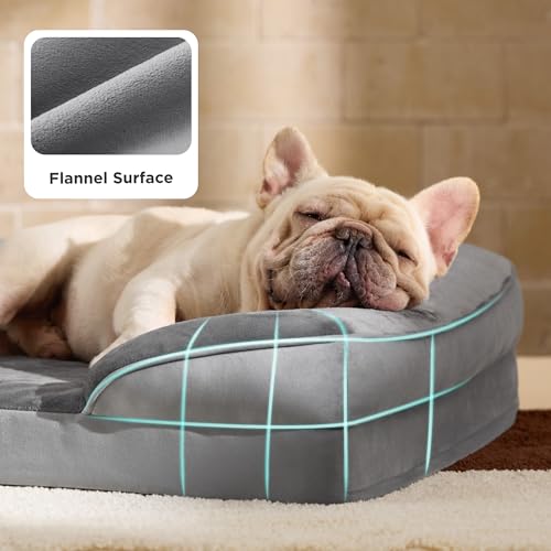 Orthopedic Dog Beds for Medium Dogs Washable Original Design (Beige / 28"l X 23"w X 6.5"th)