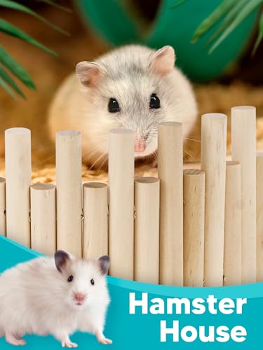 2 Pcs 3.93in High Wooden Hamster Fence (11.8in（3.93in High）)