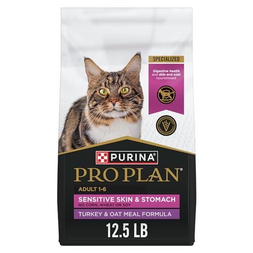 Sensitive Skin and Stomach Dry Cat Food Turkey and Oat Meal Formula (12.5 Pound (Pack of 1))