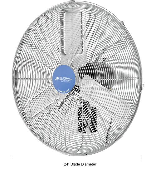 24" Diameter Deluxe Oscillating Wall Mount Fan
