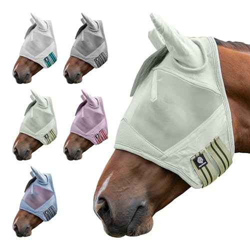 Algard Soft Mesh Horse Fly Mask with Ears (Misty Jade / Warmblood)