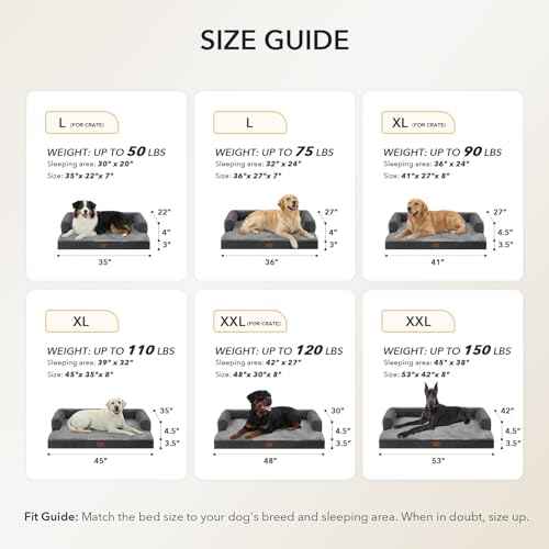 Orthopedic Dog Bed for Extra Large Dogs (Dark Grey / 48.0"L x 30.0"W x 8.0"Th)