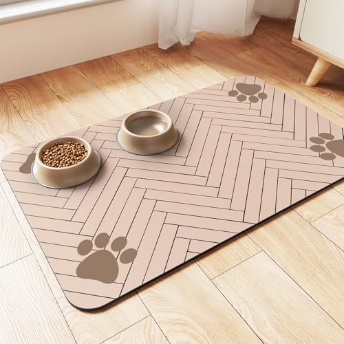 Pet Feeding Mat (Beige / 27"L x 17"W)
