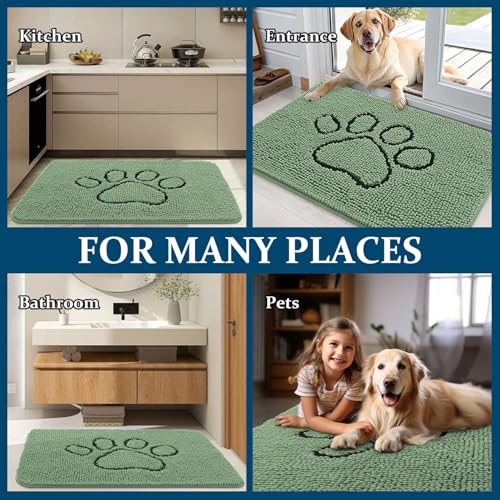 Dog Door Mat for Muddy Paws 36x24 (Olive Green / 36" X 24")