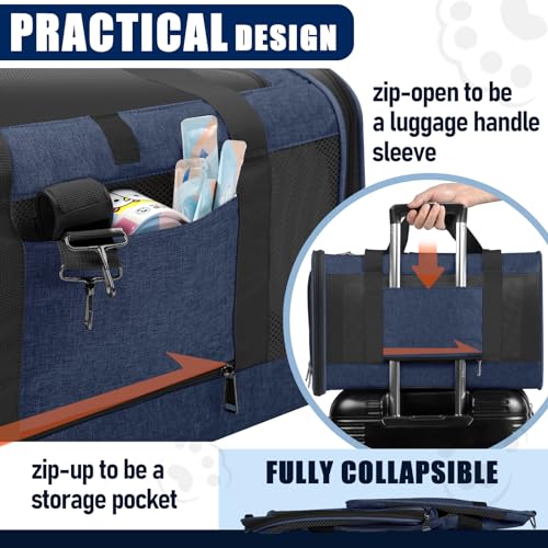 Large Cat Carrier Soft (Navy / 18.1"L x 11.8"W x 11.8"H)