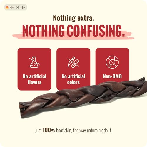 Odor Free Braided Collagen Chews for Dogs (12" Braided - 12 Count)