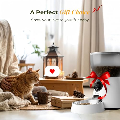 4L 17 Cups Automatic Cat Feeder and Water Fountain with Camera