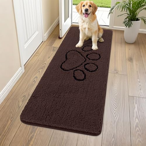 Dog Door Mat for Muddy Paws (59"X24" / Brown and Black)