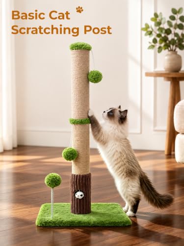 Funny Cat Scratching Posts Sturdy Scratcher Posts 33'' Green (Green / 33‘’)