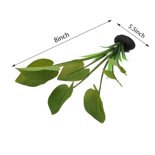 Silk Aquarium Plants for Betta Fish Tank (Green / 8 Inch)