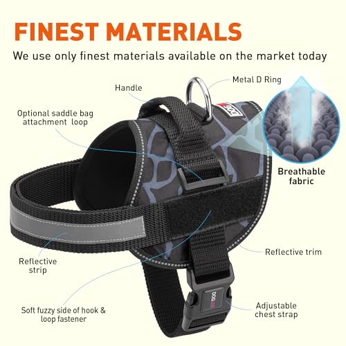 Dog Harness Reflective No (Girraffe Grey / Girth 18" to 24")