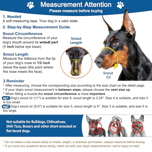 Dog Muzzle Basket Muzzle Anti Biting Chewing for Medium Large Dog (6 (Snout 14¼-15¾") / Black)