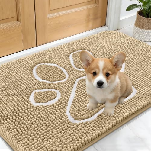 Dog Door Mat for Muddy Paws 24x16 (Beige / 24" X 16")