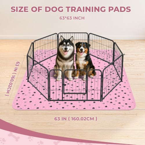 Washable Pee Pads for Dogs (Pink / 63*63 Inch (Pack of 2))