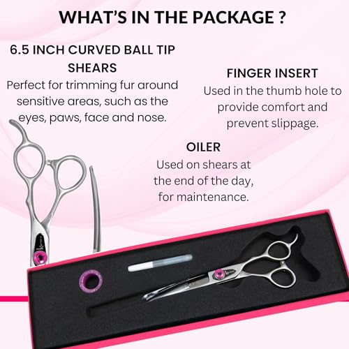 Love Dog Grooming Shears (6.5" Ball Tip Curved)