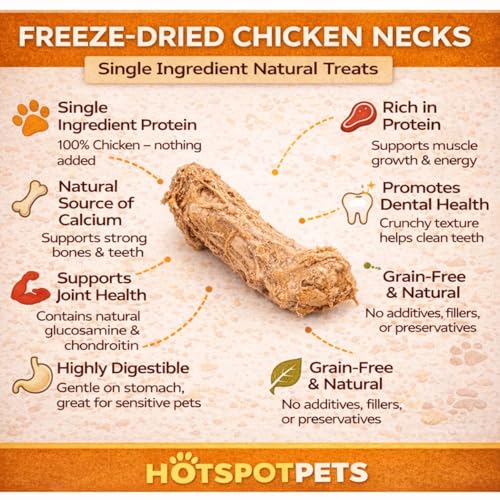 Freeze Dried Chicken Neck Treats for Cats & Dogs