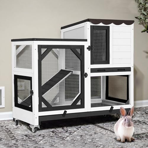 2 Story Rabbit Hutch Bunny cage with Chew