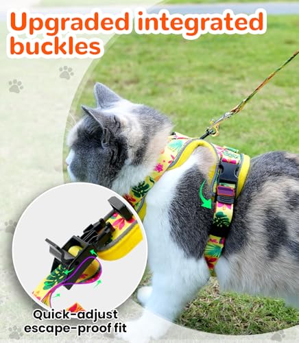 Cat Harness and Leash Set (H604 Pro Bright Yellow / X-Small (4-6lb))