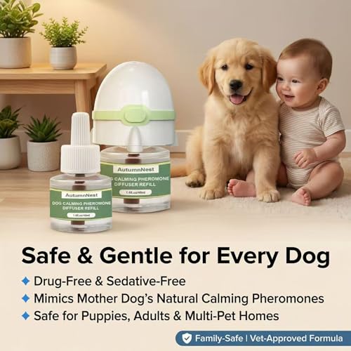 8-in-1 Dog Calming Pheromone Diffuser Kit, Pet Stress Support (8 packs - Rocket Diffuser)
