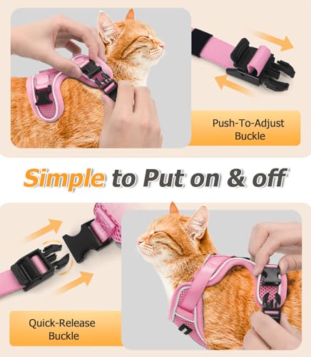 Cat Harness and Leash Set (H600 Pro Pink / X-Small (4-6lb))