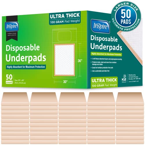 Extra Large Super Absorbent Disposable Bed Pads for Incontinence Ultra Thick and Absorbent Bed Pads Disposable Adult (30" x 36")