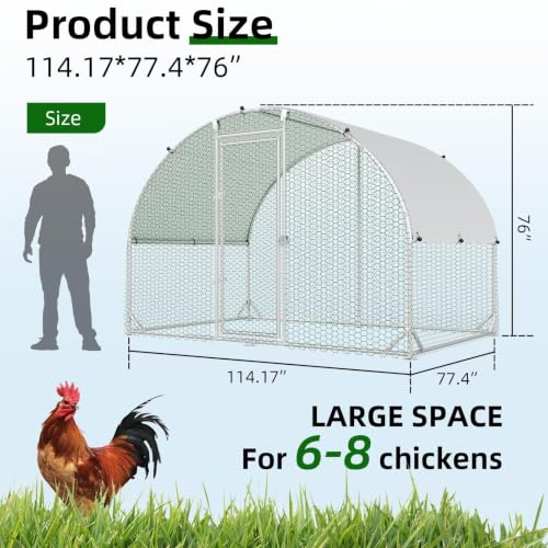 Metal Chicken Coop (77.4"L x 114.0"W x 76.0"H)