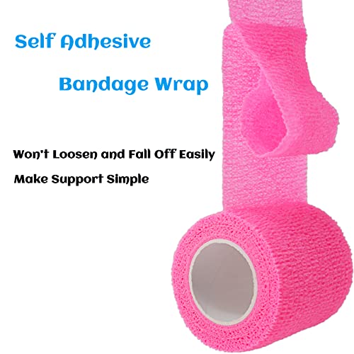 24 Pack Self Adhesive Bandage Wrap 2 Inch (2 Inch-24 Count Hot Pink)