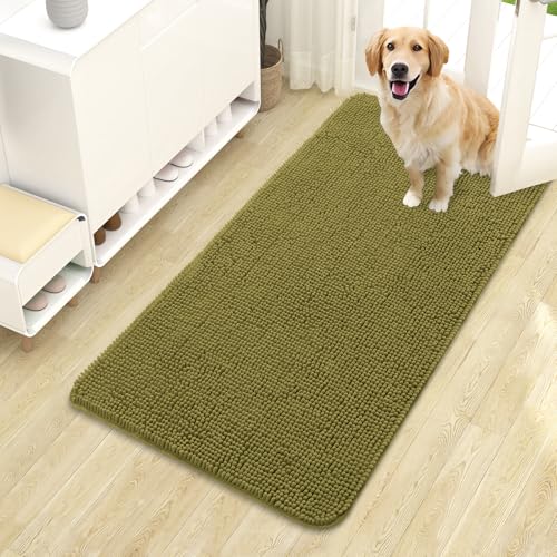 Dog Door Mat for Muddy Paws 44x24 (Willow Green / 44" X 24")