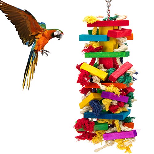 Extra Large Natural Wood Bird Toys for Macaws (Long)