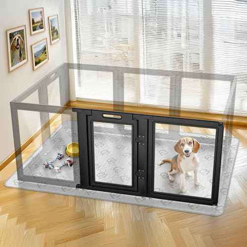 AuraSpace Clear Acrylic Indoor Dog Playpen (Black / 35"H)