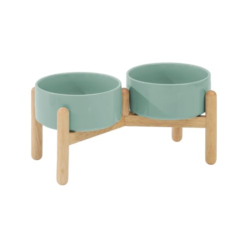 Ceramic Dog Bowls Elevated (Light Green)