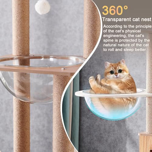 61'' Wooden cat Tree with cat Condo (P15)
