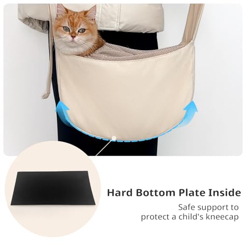 Dog Sling Carrier 15 lbs (Beige Sling / 15.7"L x 5.9"W x 8.6"H)