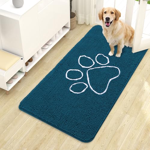 Dog Door Mat for Muddy Paws 44x24 (Atlantic Blue / 44" X 24")