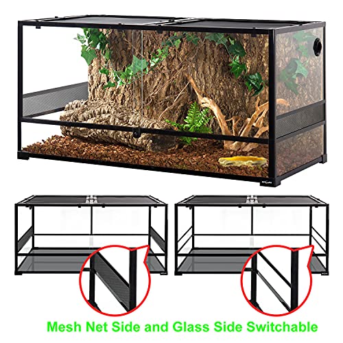 REPTIZOO Large Reptile Terrarium (48" x 24" x 24" (Mesh Panel))