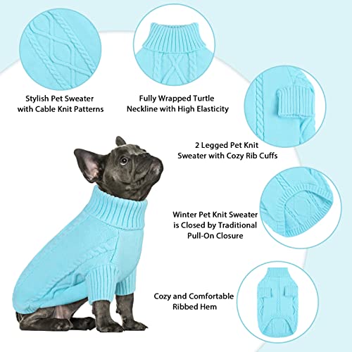 Small Dog Sweater for Small Dogs Boy (Small / Sky Blue)