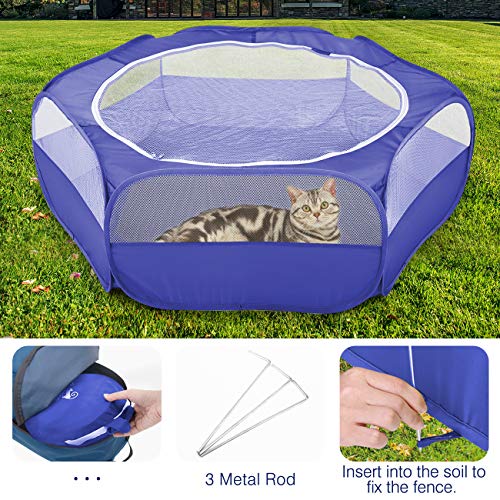 Small Animal Playpen with Zippered Cover (H-Indigo)
