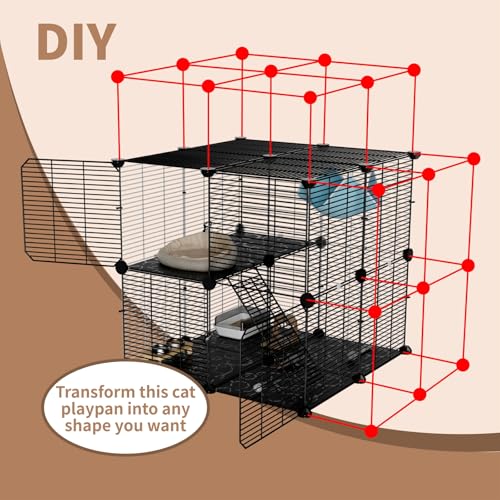 Medium Cat Cage Indoor (S - 27.6" × 27.6" × 27.6")