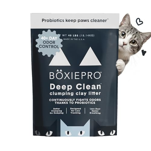 Boxie Probiotic Clumping Cat Litter 40+ Day Odor Control Dust Free 40 lb (40 lb)